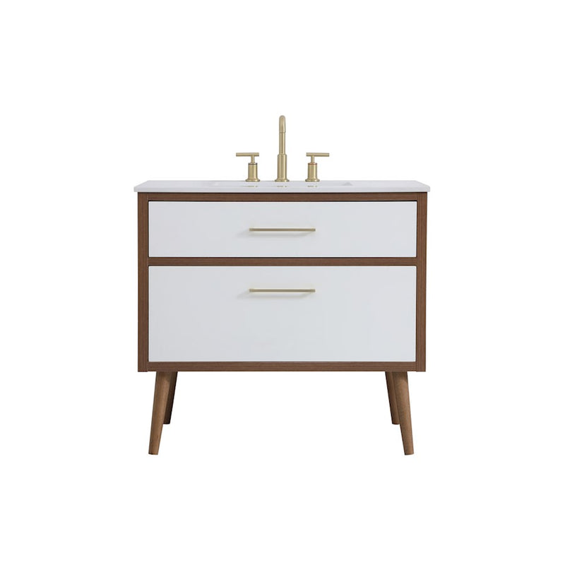 Elegant Kitchen/Bath Boise 36" Bathroom Vanity, White - VF41036WH