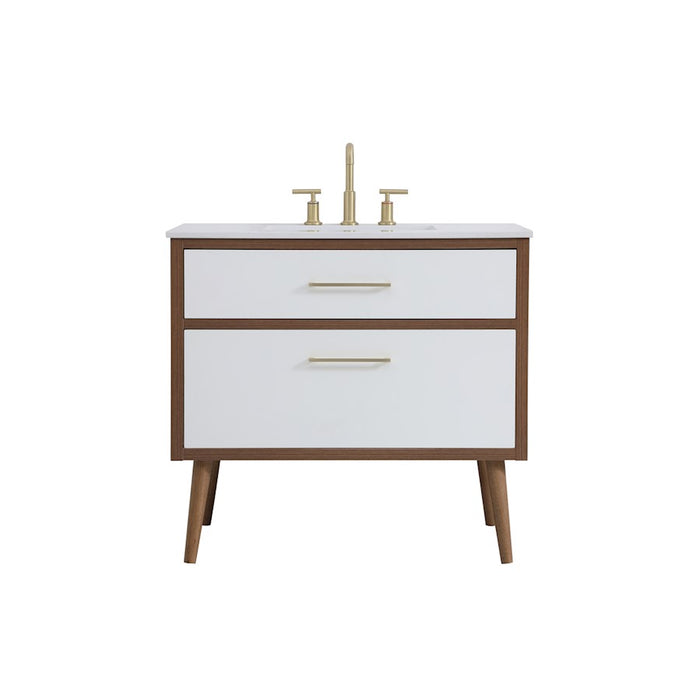 Elegant Kitchen/Bath Boise 36" Bathroom Vanity, White - VF41036WH