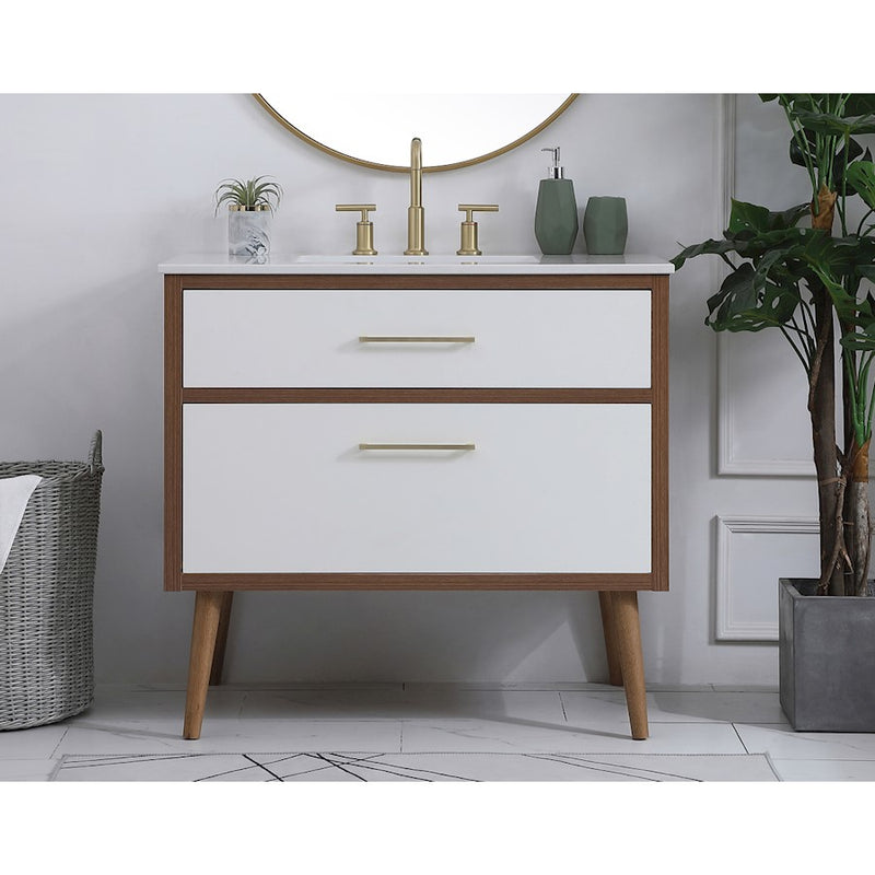 Elegant Kitchen/Bath Boise 36" Bathroom Vanity, White