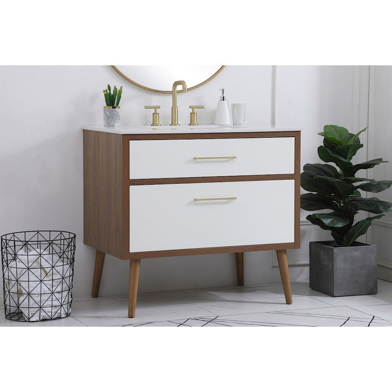 Elegant Kitchen/Bath Boise 36" Bathroom Vanity, White