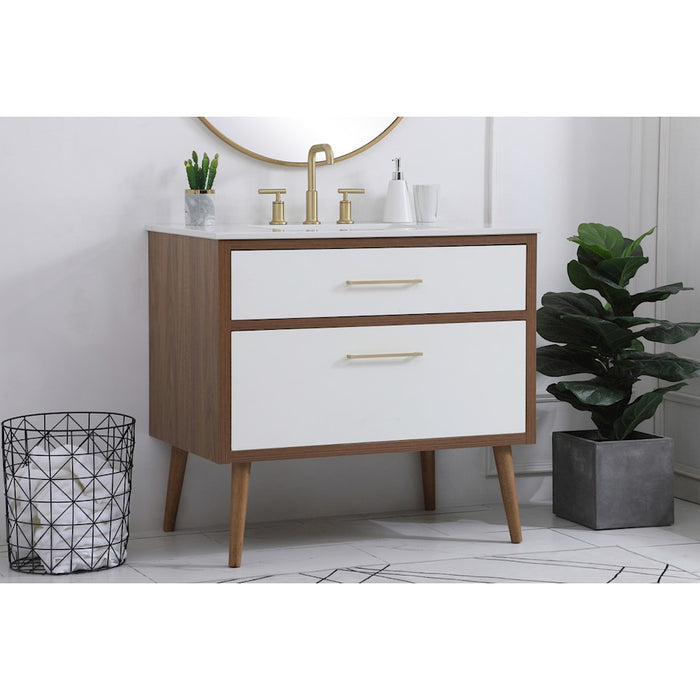 Elegant Kitchen/Bath Boise 36" Bathroom Vanity, White