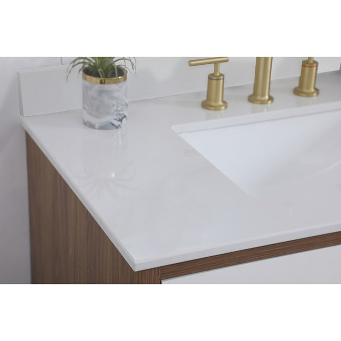 Elegant Kitchen/Bath Boise 36" Bathroom Vanity, White/Backsplash