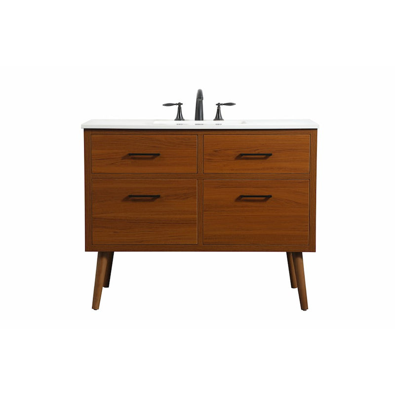 Elegant Kitchen/Bath Boise 42" Single Bathroom Vanity, Teak - VF41042MTK