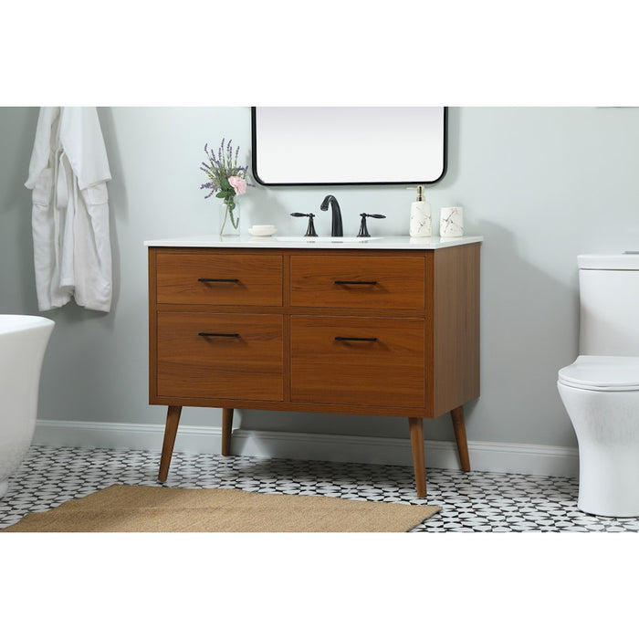 Elegant Kitchen/Bath Boise 42" Single Bathroom Vanity, Teak
