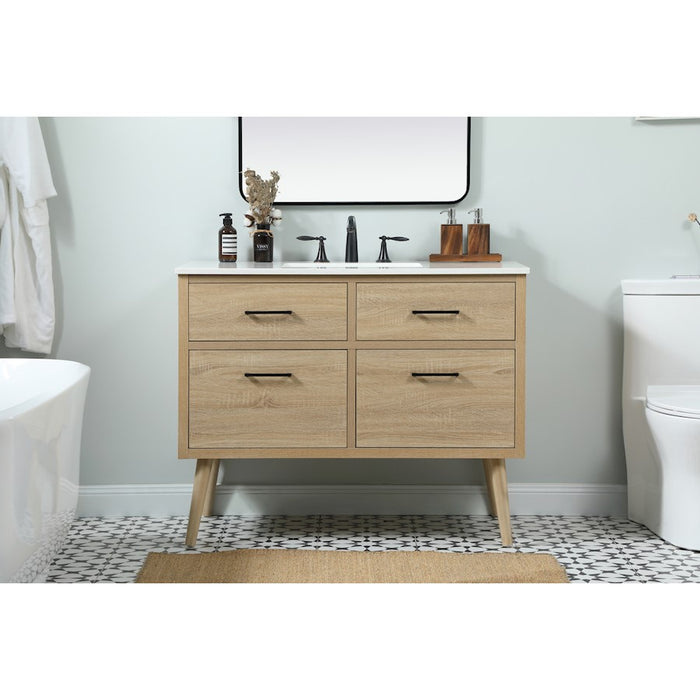 Elegant Kitchen/Bath Boise 42" Single Bathroom Vanity, Mango Wood