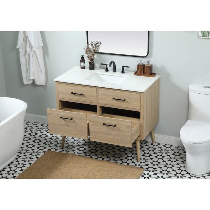 Elegant Kitchen/Bath Boise 42" Single Bathroom Vanity, Mango Wood