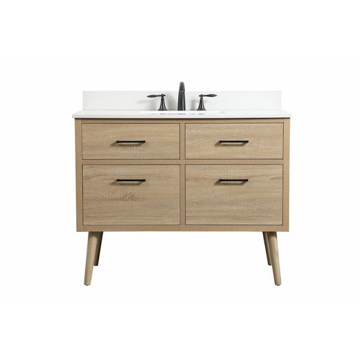 Elegant Boise 42" Single Bathroom Vanity, Mango Wood/Backsplash - VF41042MW-BS