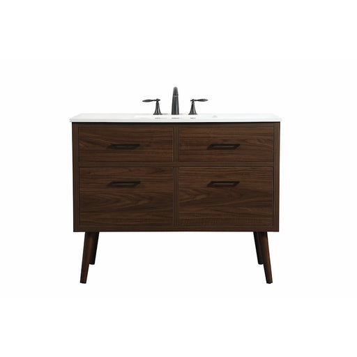 Elegant Kitchen/Bath Boise 42" Single Bathroom Vanity, Walnut - VF41042MWT