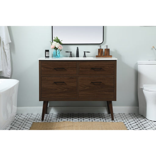 Elegant Kitchen/Bath Boise 42" Single Bathroom Vanity, Walnut
