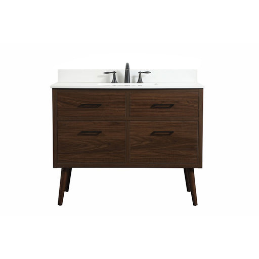 Elegant Boise 42" Single Bathroom Vanity, Walnut/Backsplash - VF41042MWT-BS