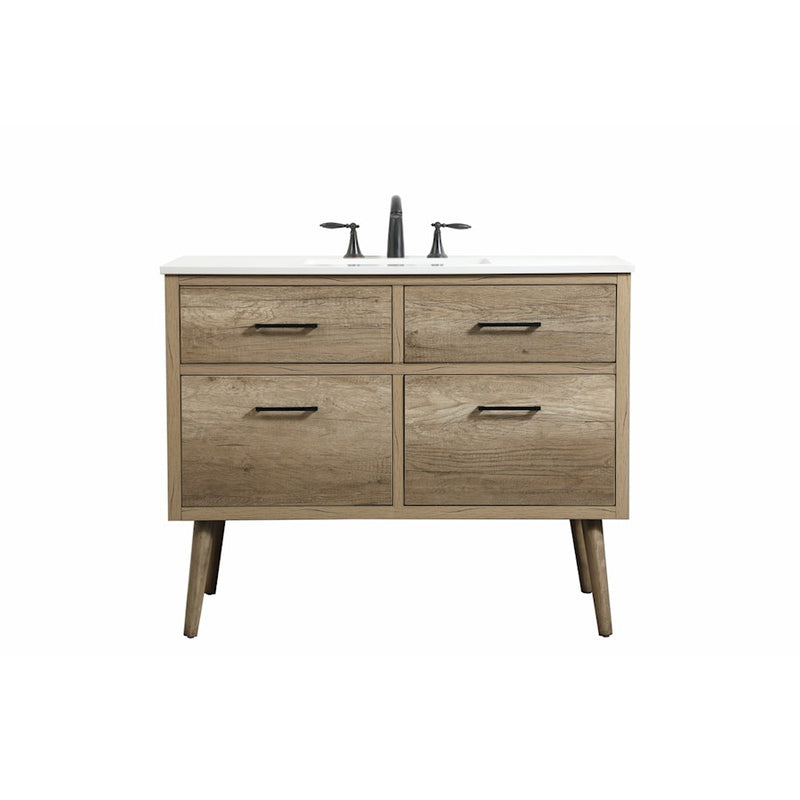 Elegant Kitchen/Bath Boise 42" Single Bathroom Vanity, Natural Oak - VF41042NT