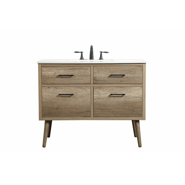 Elegant Kitchen/Bath Boise 42" Single Bathroom Vanity, Natural Oak - VF41042NT