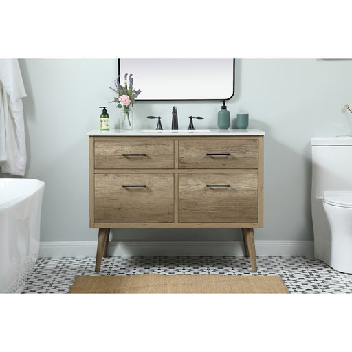 Elegant Kitchen/Bath Boise 42" Single Bathroom Vanity, Natural Oak
