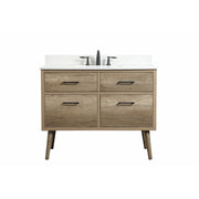 Elegant Boise 42" Single Bathroom Vanity, Natural Oak/Backsplash - VF41042NT-BS