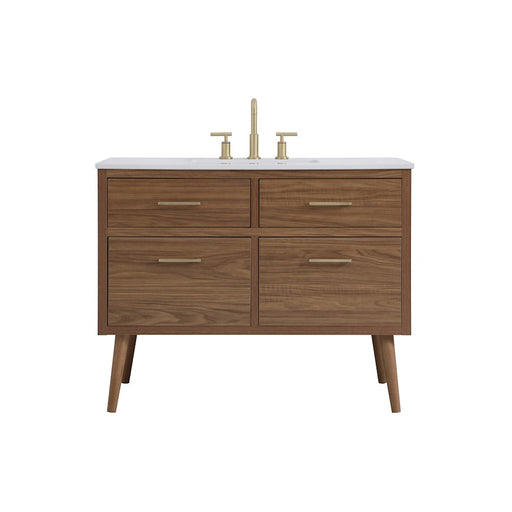 Elegant Kitchen/Bath Boise 42" Bathroom Vanity, Walnut Brown - VF41042WB