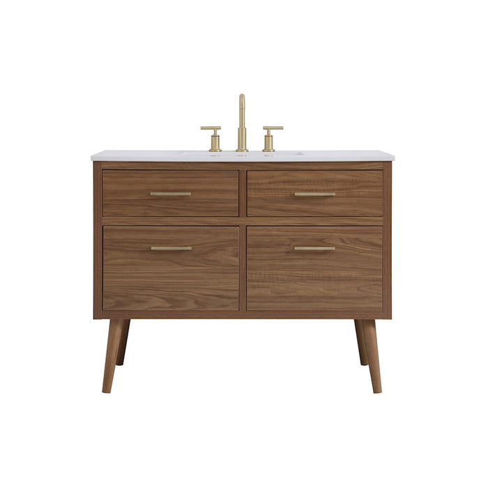 Elegant Kitchen/Bath Boise 42" Bathroom Vanity, Walnut Brown - VF41042WB