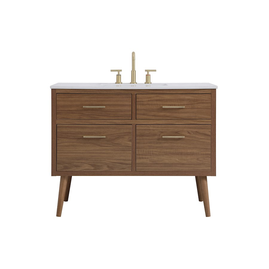 Elegant Kitchen/Bath Boise 42" Bathroom Vanity, Walnut Brown - VF41042WB