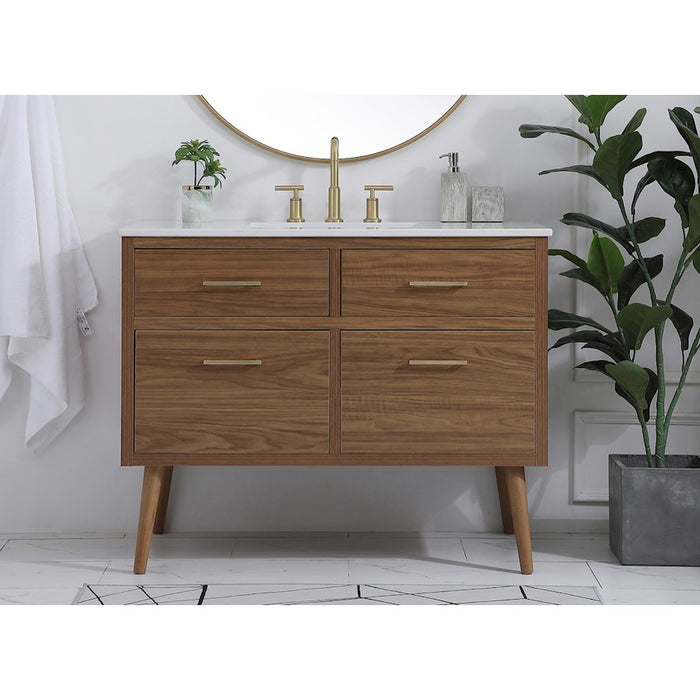 Elegant Kitchen/Bath Boise 42" Bathroom Vanity, Walnut Brown