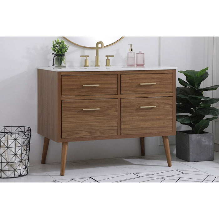 Elegant Kitchen/Bath Boise 42" Bathroom Vanity, Walnut Brown