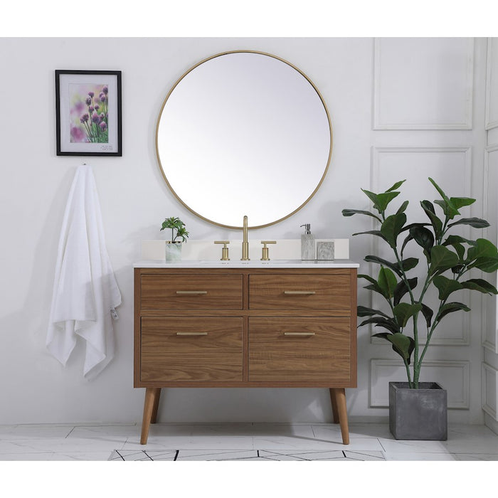 Elegant Kitchen/Bath Boise 42" Bathroom Vanity, Walnut Brown