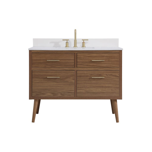 Elegant Boise 42" Bathroom Vanity, Walnut Brown/Backsplash - VF41042WB-BS