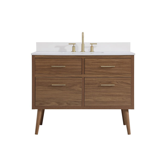 Elegant Boise 42" Bathroom Vanity, Walnut Brown/Backsplash - VF41042WB-BS
