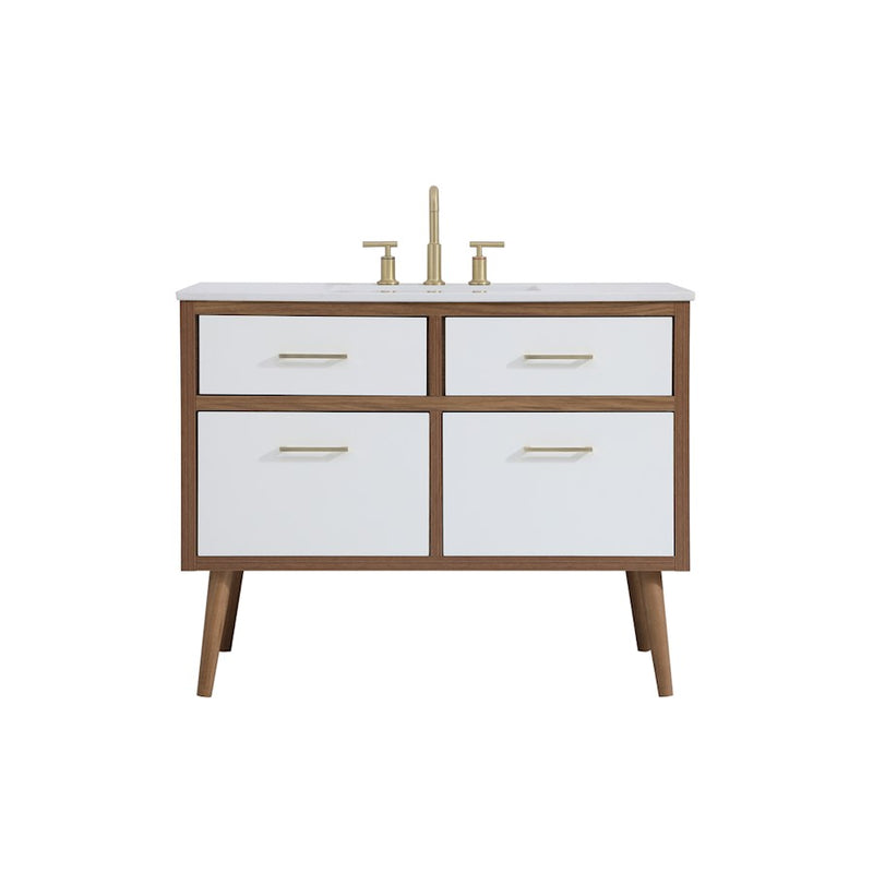 Elegant Kitchen/Bath Boise 42" Bathroom Vanity, White - VF41042WH