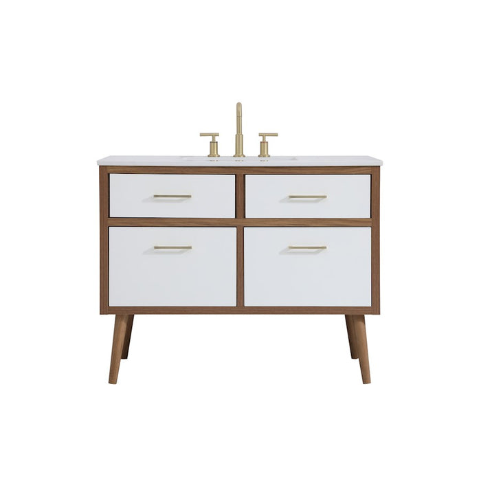Elegant Kitchen/Bath Boise 42" Bathroom Vanity, White - VF41042WH
