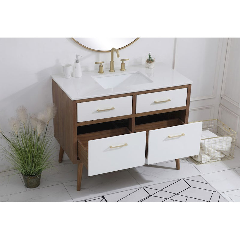 Elegant Kitchen/Bath Boise 42" Bathroom Vanity, White