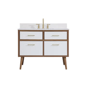 Elegant Kitchen/Bath Boise 42" Bathroom Vanity, White/Backsplash - VF41042WH-BS