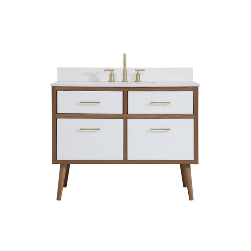 Elegant Kitchen/Bath Boise 42" Bathroom Vanity, White/Backsplash - VF41042WH-BS