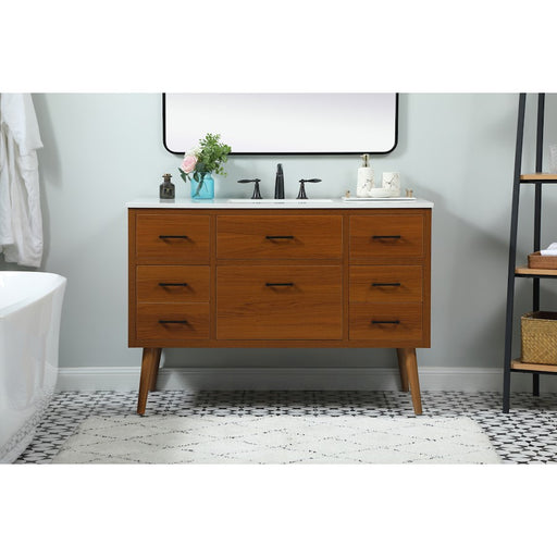 Elegant Kitchen/Bath Boise 48" Single Bathroom Vanity, Teak