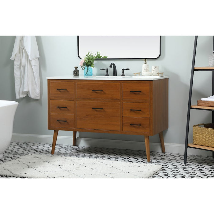 Elegant Kitchen/Bath Boise 48" Single Bathroom Vanity, Teak