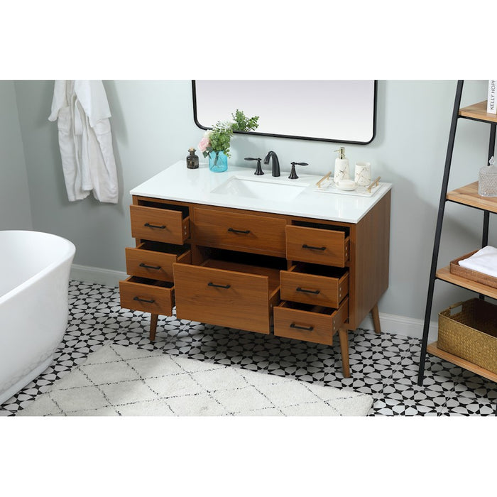 Elegant Kitchen/Bath Boise 48" Single Bathroom Vanity, Teak