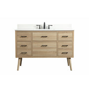 Elegant Boise 48" Single Bathroom Vanity, Mango Wood/Backsplash - VF41048MW-BS
