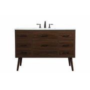 Elegant Kitchen/Bath Boise 48" Single Bathroom Vanity, Walnut - VF41048MWT