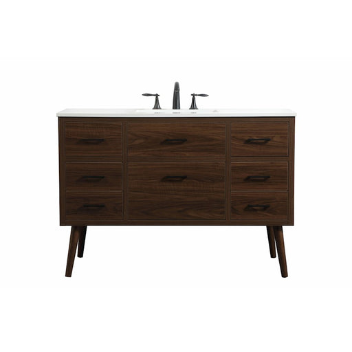 Elegant Kitchen/Bath Boise 48" Single Bathroom Vanity, Walnut - VF41048MWT