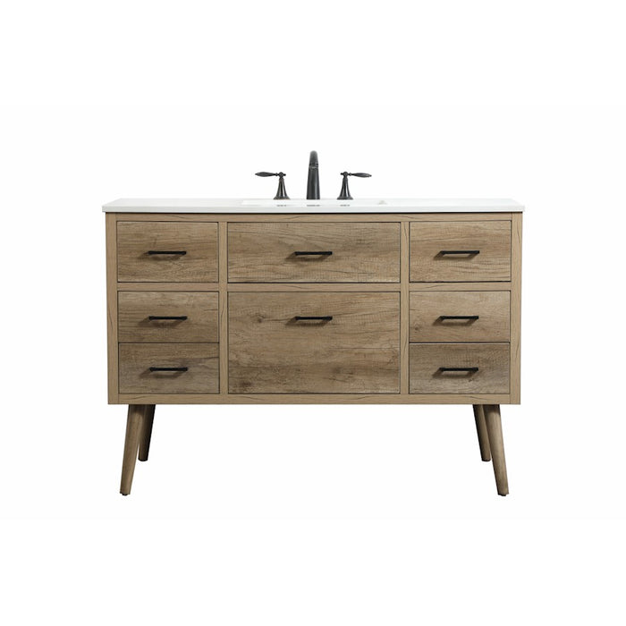 Elegant Kitchen/Bath Boise 48" Single Bathroom Vanity, Natural Oak - VF41048NT