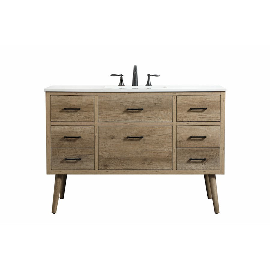 Elegant Kitchen/Bath Boise 48" Single Bathroom Vanity, Natural Oak - VF41048NT