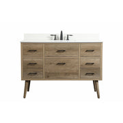 Elegant Boise 48" Single Bathroom Vanity, Natural Oak/Backsplash - VF41048NT-BS