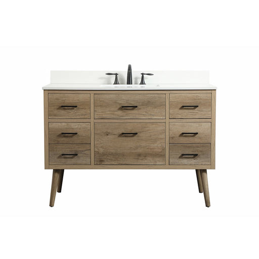 Elegant Boise 48" Single Bathroom Vanity, Natural Oak/Backsplash - VF41048NT-BS