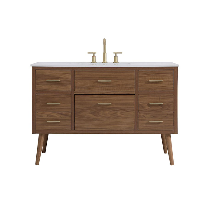 Elegant Kitchen/Bath Boise 48" Bathroom Vanity, Walnut Brown - VF41048WB
