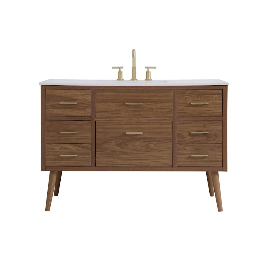 Elegant Kitchen/Bath Boise 48" Bathroom Vanity, Walnut Brown - VF41048WB