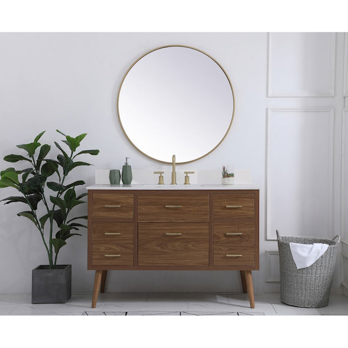 Elegant Kitchen/Bath Boise 48" Bathroom Vanity, Walnut Brown