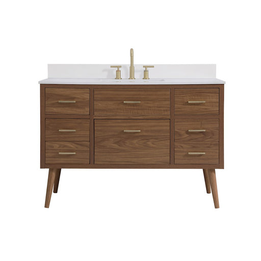 Elegant Boise 48" Bathroom Vanity, Walnut Brown/Backsplash - VF41048WB-BS