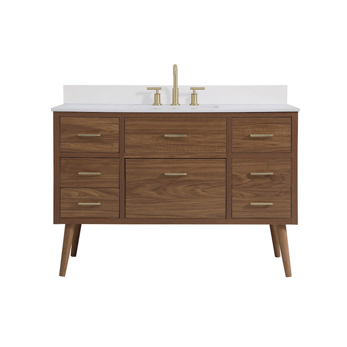 Elegant Boise 48" Bathroom Vanity, Walnut Brown/Backsplash - VF41048WB-BS