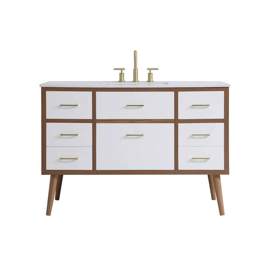 Elegant Kitchen/Bath Boise 48" Bathroom Vanity, White - VF41048WH