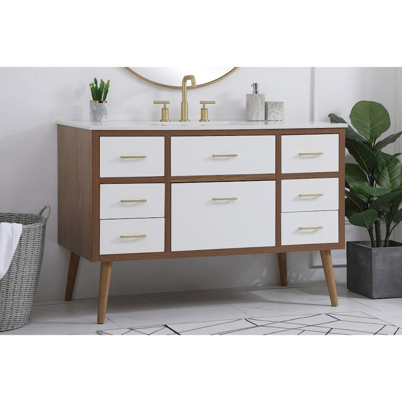 Elegant Kitchen/Bath Boise 48" Bathroom Vanity, White