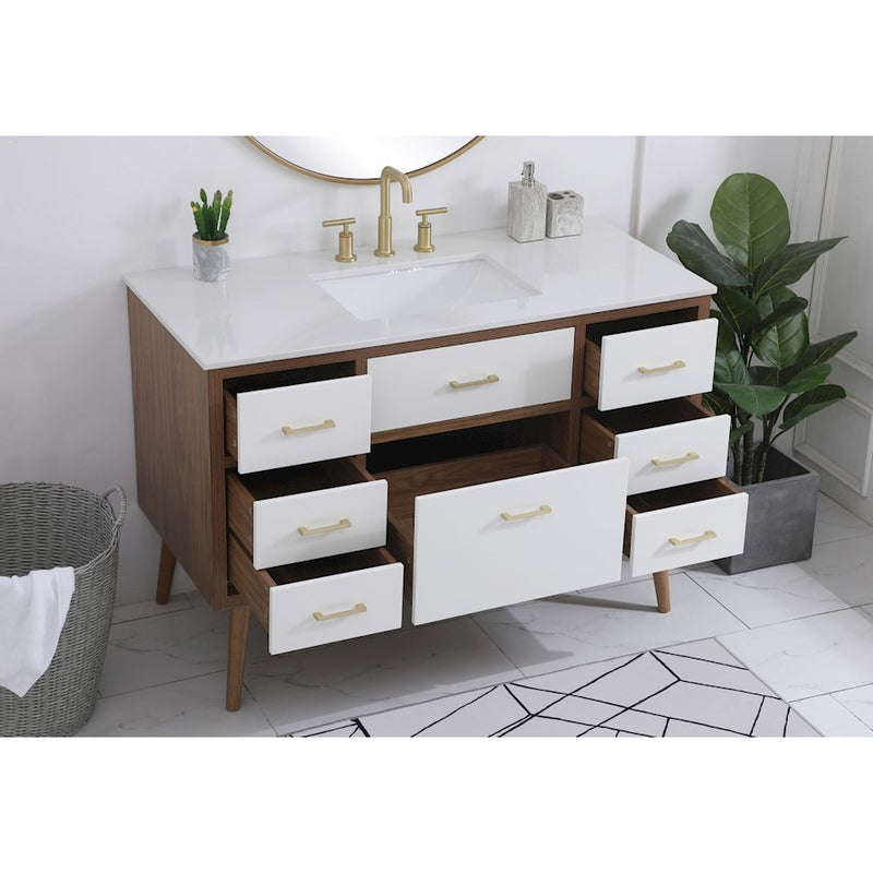 Elegant Kitchen/Bath Boise 48" Bathroom Vanity, White