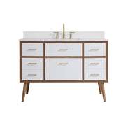 Elegant Kitchen/Bath Boise 48" Bathroom Vanity, White/Backsplash - VF41048WH-BS